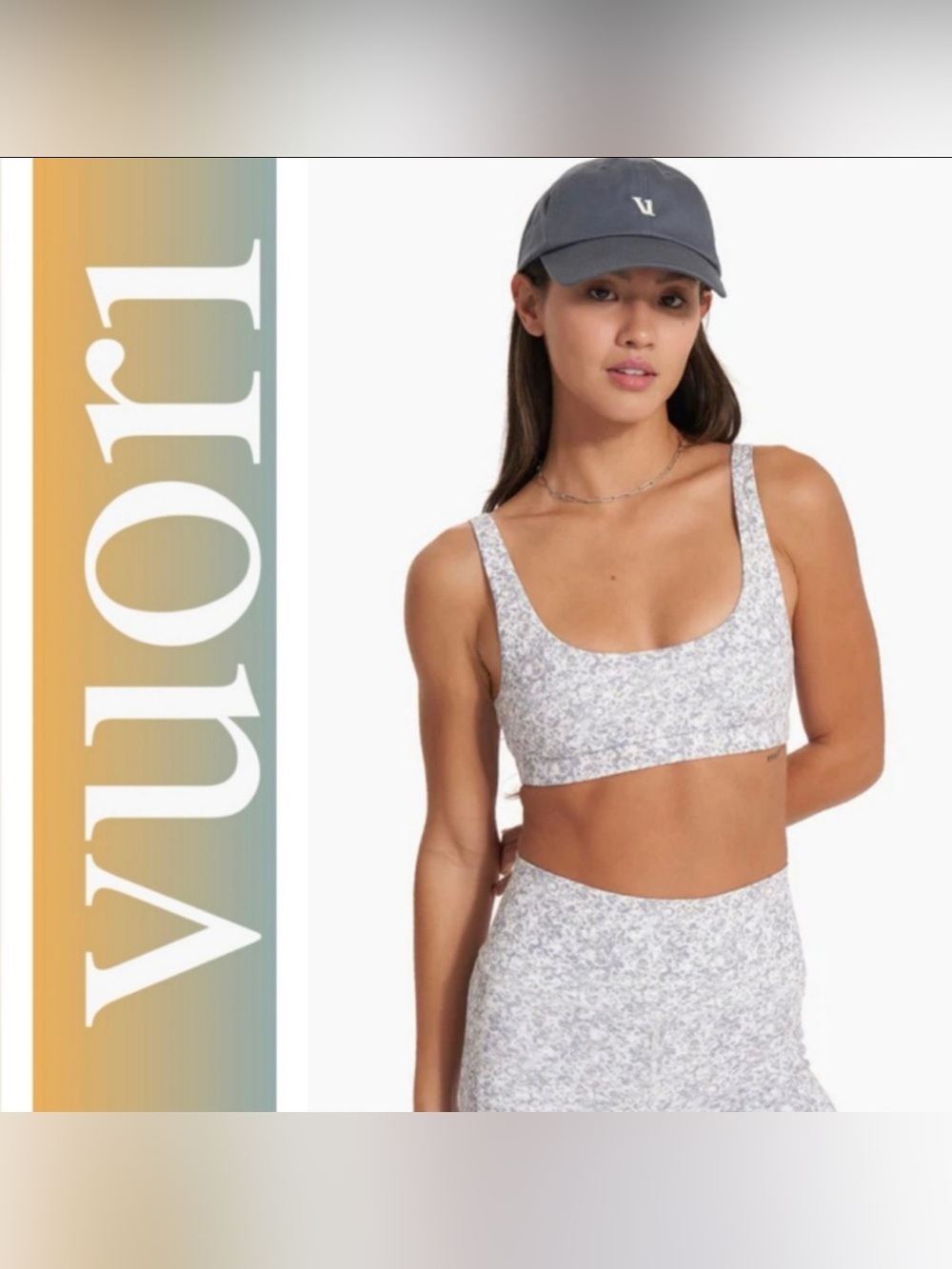 Vuori Light Mini Camo Print Sports Bra & Biker Shorts set size S